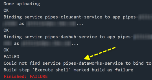 Review the log file for service creation issues